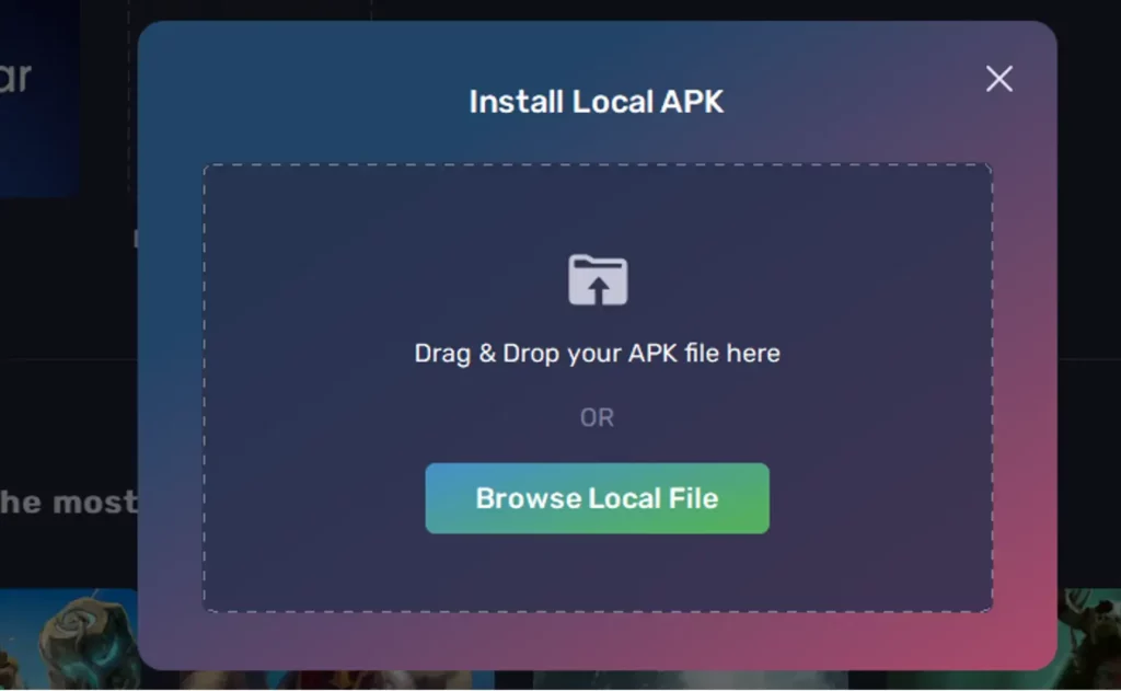 drag and drop the APK file